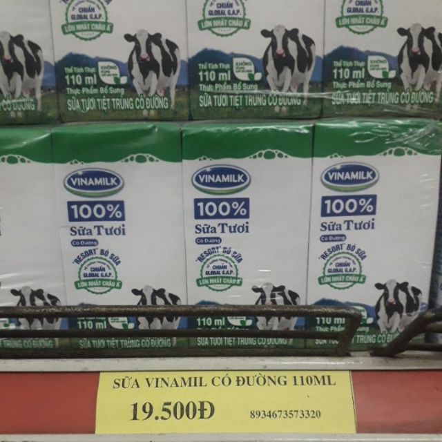 Sữa tươi Vinamilk có đường 110ml