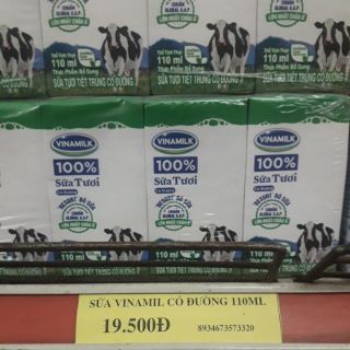Sữa tươi Vinamilk có đường 110ml