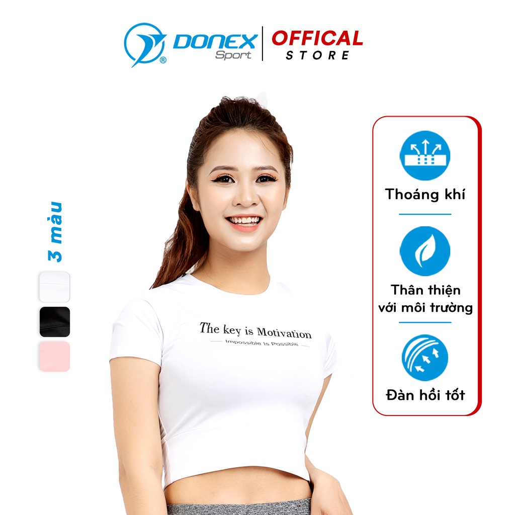 Áo Thể Thao Nữ DONEXPRO Form Regular, Phối Màu Đẹp, Họa Tiết Chữ Thân Trước Được In Cao Cấp AC-3607