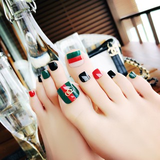 Bộ 24 Móng Chân Giả pháp cute  (keo dán )
