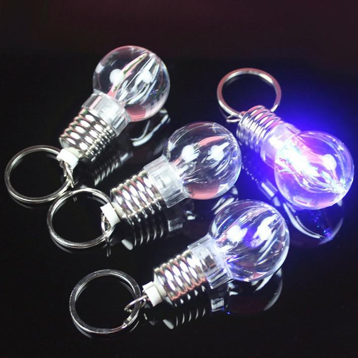 Móc khóa bóng đèn mini phát sáng 7 màu siêu bền và đẹp -chất