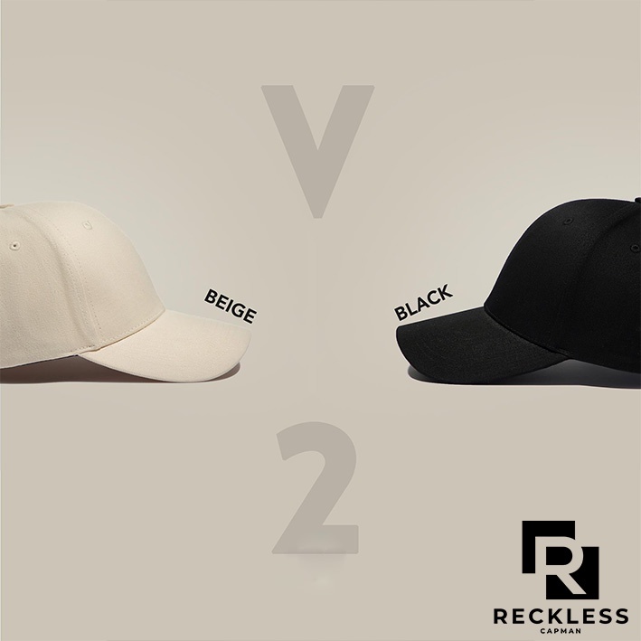 Nón Bóng Chày Lưỡi Trai Màu Be Trơn Reckless Capman Signature Ballcap Vải Kaki Cotton