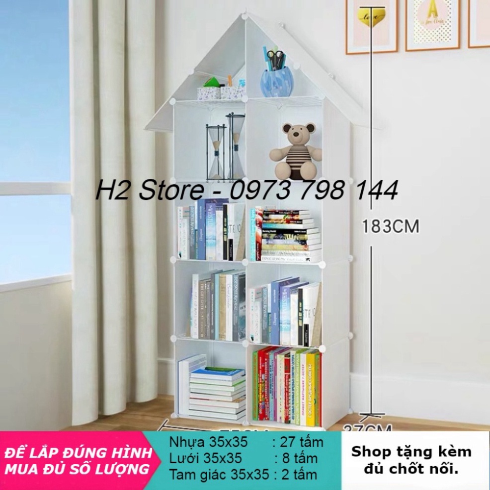 TỦ KỆ NHỰA LẮP GHÉP ĐỂ ĐỒ CHƠI, GẤU BÔNG, SÁCH VỞ CHO BÉ YÊU