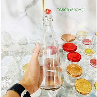 BỘ 6 CHAI THỦY TINH 500ML NẮP GÀI RETRO MISO