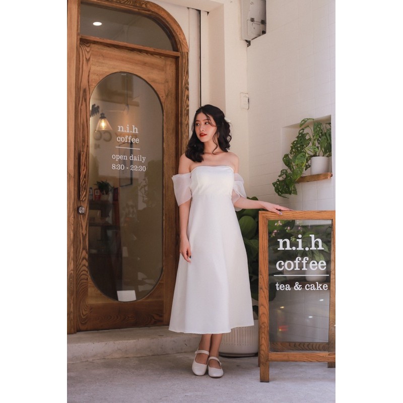 Đầm dự tiệc dạ hội đi chơi irenne dress  váy quây thêm tay bồng caocaobycaochen 2 màu đen trắng có bigsize
