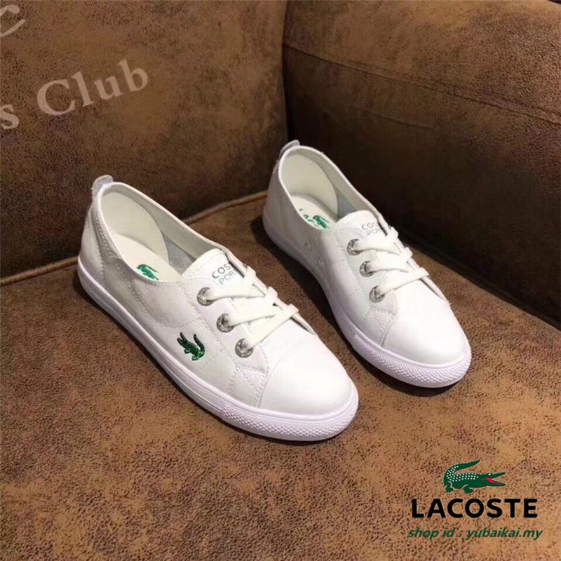Giày Thể Thao Trắng Lacoste Cao Cấp Có Dây Buộc Dành Cho Nữ