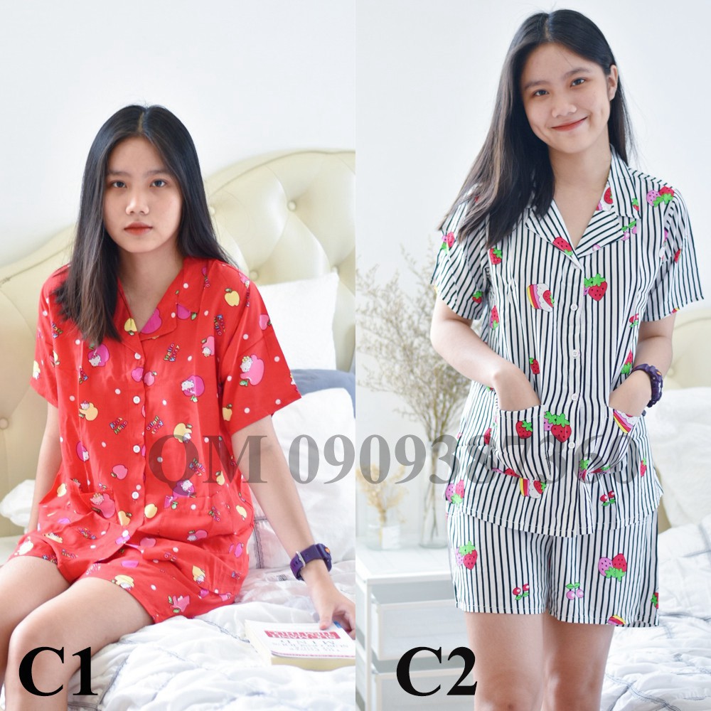 2021 -  Bộ pijama đùi dễ thương vải tole thái loại 1