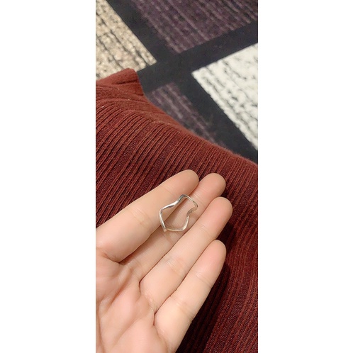 Nhẫn trơn lượn sóng bạc thật NGỌC MẬU