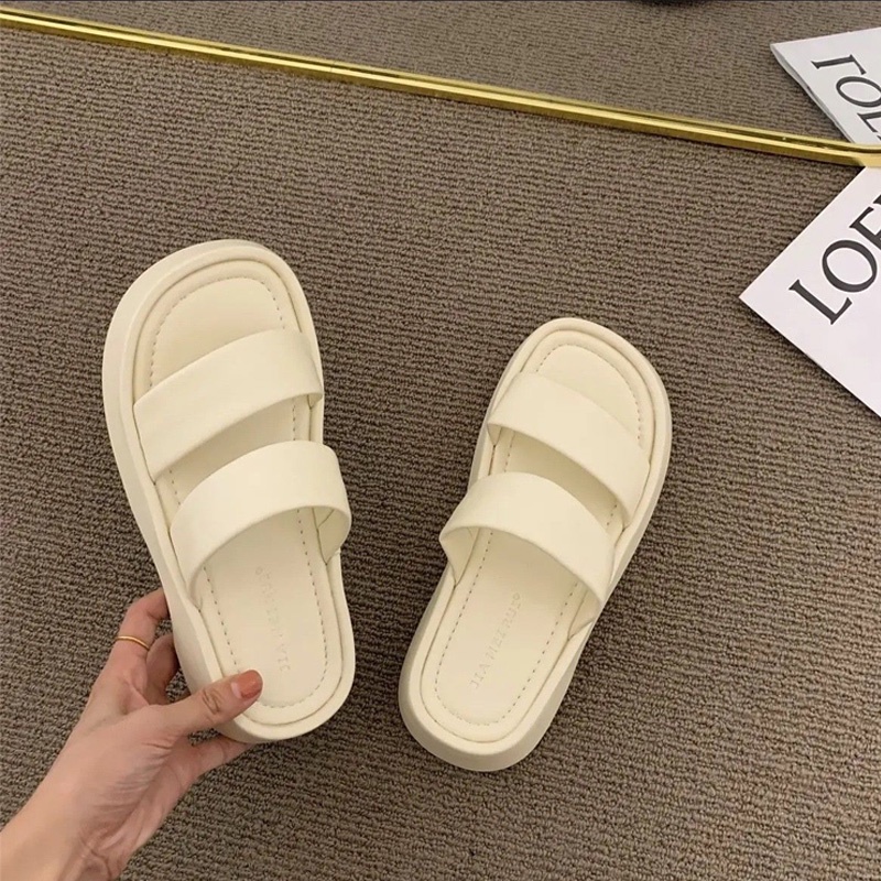 Dép Sandal Đế Dày 3Cm Hở Ngón Chất Da Cao Cấp Dép Ulzzang Thời Trang Bốn Mùa 2022 DD01-Molita