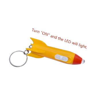 Móc khóa thiết kế hình tên lửa có đèn LED chiếu sáng độc đáo