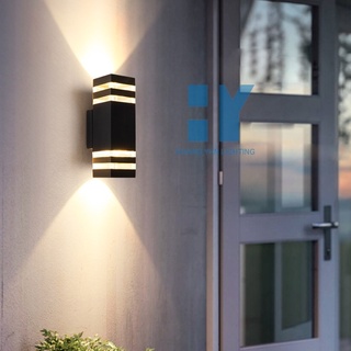 Đèn tường ngoài trời 2 đầu, 3 chế độ ánh sáng, 3 kẻ vạch sáng IP4066