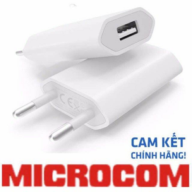 Củ sạc dẹt MICROCOM cho IPHONE tốc độ sạc nhanh, bảo hành 12 tháng - Hàng chính hãng 100%