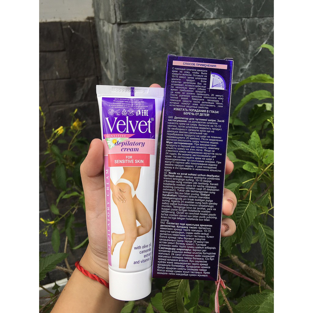 Kem tẩy lông Velvet Sensitive 100ml hàng chính hãng Nga dùng được tất cả các vùng da | BigBuy360 - bigbuy360.vn