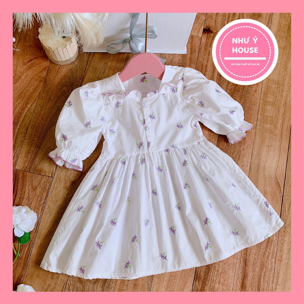 Váy Bé Gái 8-30kg💕𝑭𝑹𝑬𝑬𝑺𝑯𝑰𝑷 💕 NHƯ Ý HOUSE'S- Đầm Công Chúa, váy trẻ em, hàng thiết kế - váy thô thiêu hoa tím