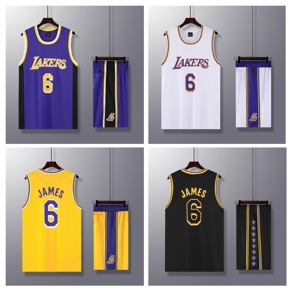 Trang phục bóng rổ số 6 phong cách Los Angeles Lakers Jersey LeBron James 2022