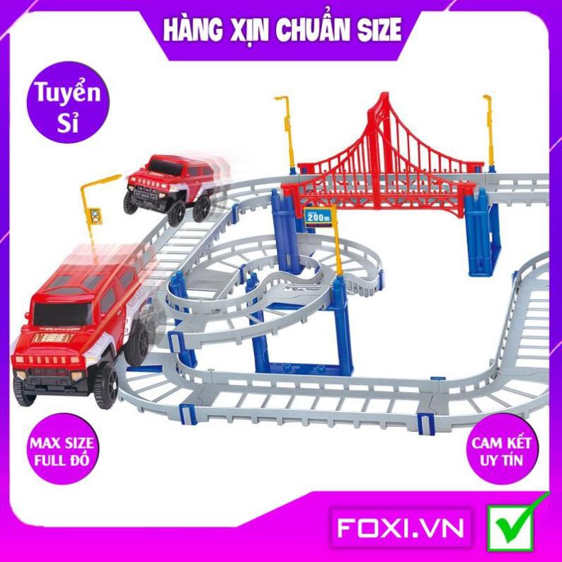 Mô hình lắp ráp đường ray xe lửa Foxi-Xếp hình tàu hỏa-tàu lượn siêu tốc-đa dạng và sáng tạo-Đồ chơi ô tô cho bé trai