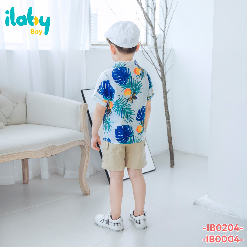 Áo sơ mi cho bé trai ILABY chất liệu cotton thoáng mát [22IB00040321]