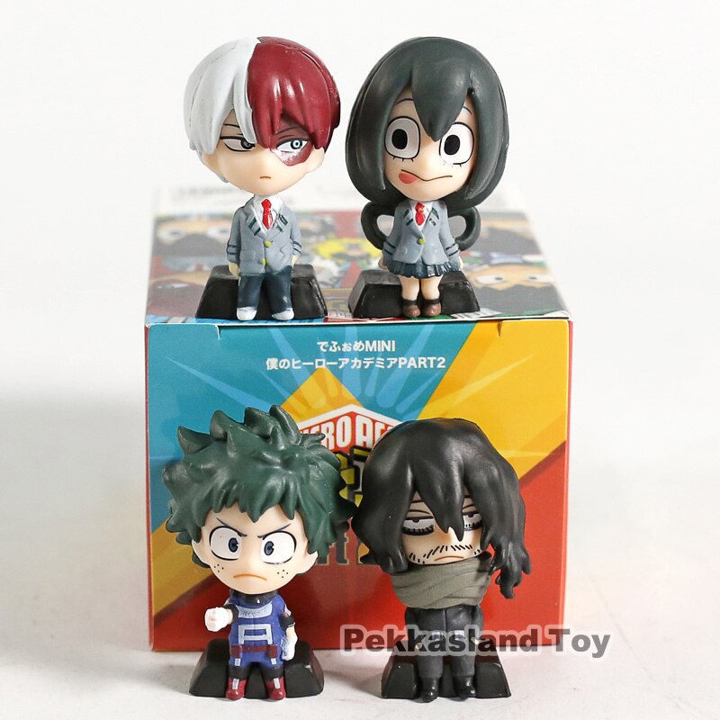 My Hero Giới Học Thuật Izuku Midoriya Todoroki Shoto Asui Tsuyu Kaminari Denki Kirishima Eijiro Mini PVC Nhân Vật Đồ Chơ