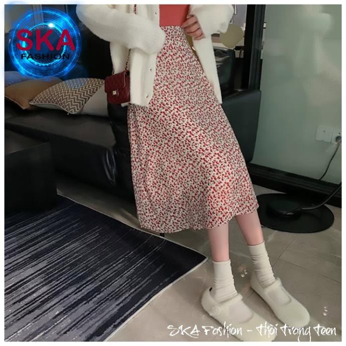 Chân Váy Vinage Dáng Dài Hoa Nhí Chất Voan 2 Lớp Ulzzang Hàn Quốc - SKA | BigBuy360 - bigbuy360.vn