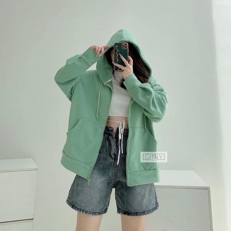 ÁO KHOÁC THUN TERRY XANH MINT | Thời Trang | Phong cách | GinHouse Shop