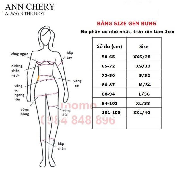 Gen nịt bụng giảm mỡ Ann Chery 2021 dáng dài 3 hàng móc