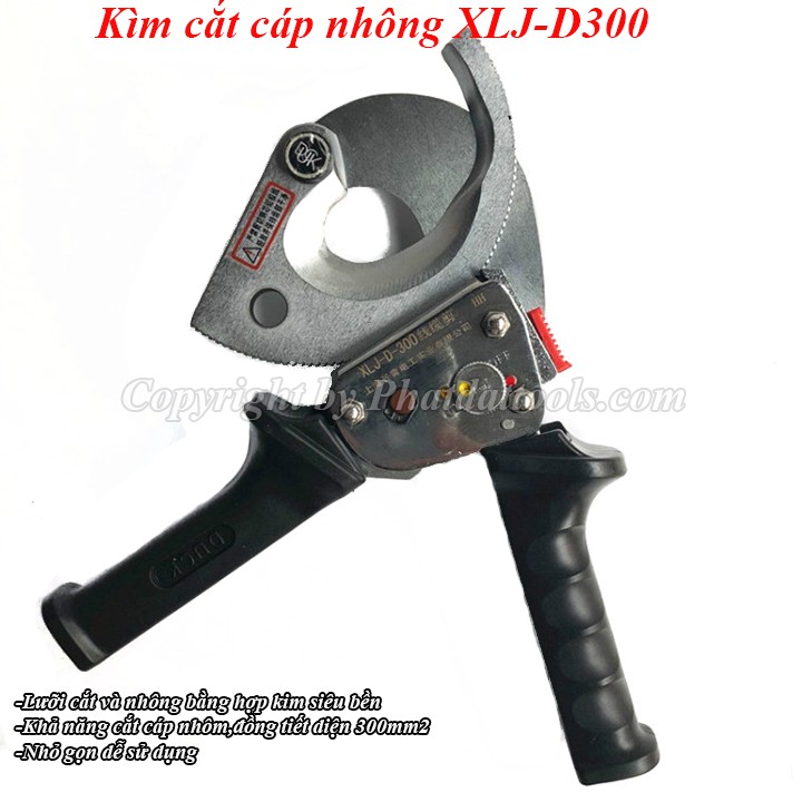 Kìm cắt cáp nhông XLJ-D300 cao cấp-Kìm cắt cáp điện