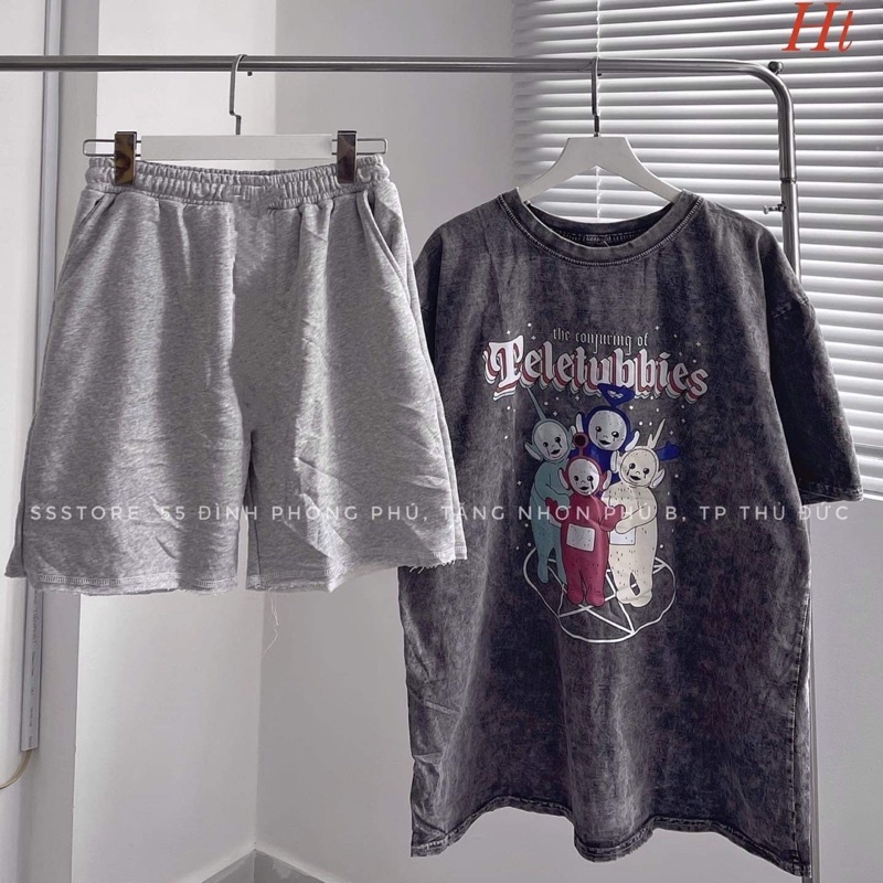 Bộ loang tele quần xám H2B768