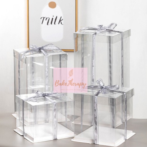 Hộp Bánh Trong Suốt Cao Đế Trắng Barbie Cookie Nửa-5 Pounds