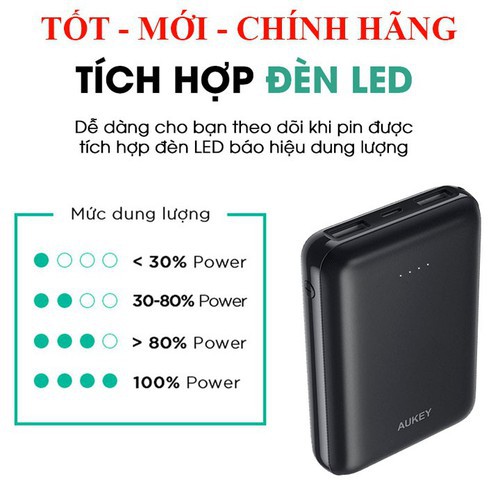 Sạc dự phòng 12W siêu nhỏ gọn 10000mAh AUKEY PB N66