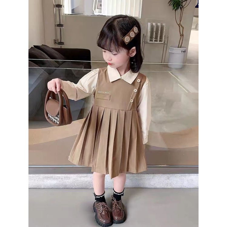 Đầm Công Chúa Tay Dài Phong Cách Phương Tây Thời Trang Thu Đông Mới Cho Bé Gái