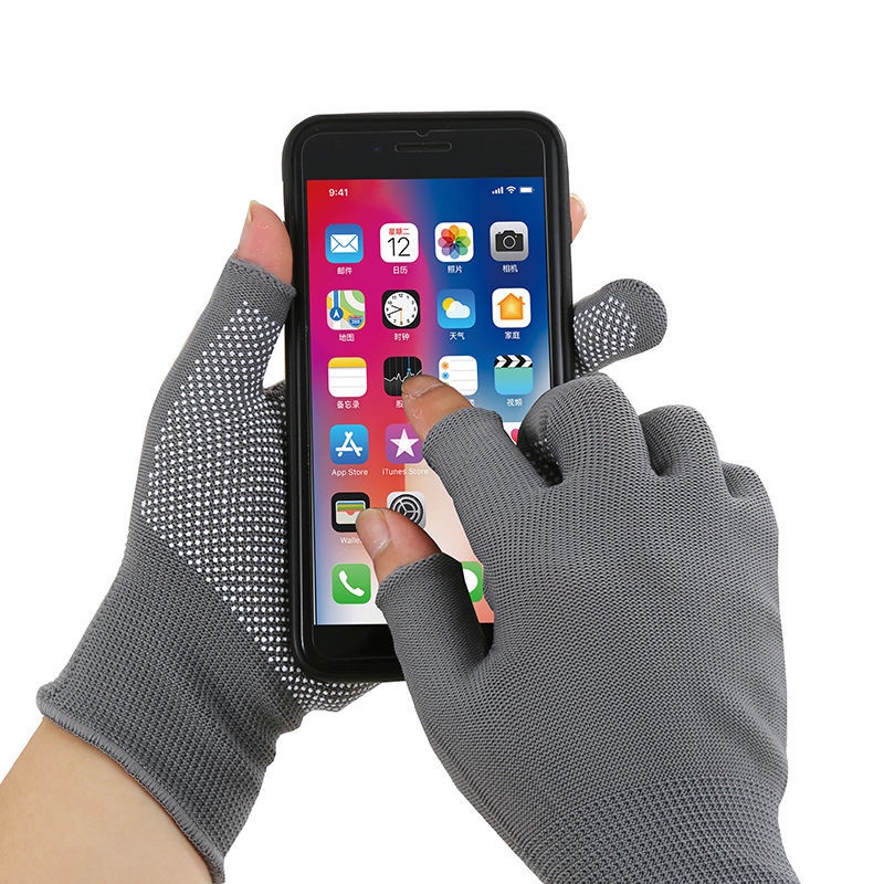 Đôi găng tay lái xe chống trượt hở 2 ngón có thể chạm màn hình cảm ứng cho nam và nữ