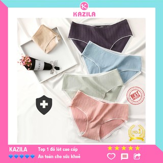 Quần lót nữ cotton phối ren sọc, quần lót không viền may cạp ép ôm hông nâng mông kháng khuẩn Kazila QLH44