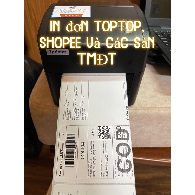 Máy in đơn TMĐT, GHTK, GHN, VIETTEL từ điện thoại Xprinter 420B, 420BM (LAN+USB)