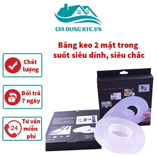 Băng keo 2 mặt trong suốt siêu dính, siêu chắc dài 3 mét, chịu nhiệt cao - Băng keo trong suốt 2 mặt đa năng-Lỗi 1 đổi 1