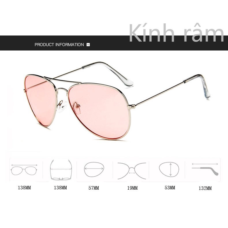 Kính mát 3027 gọng kim loại tròn thời trang cho nữ