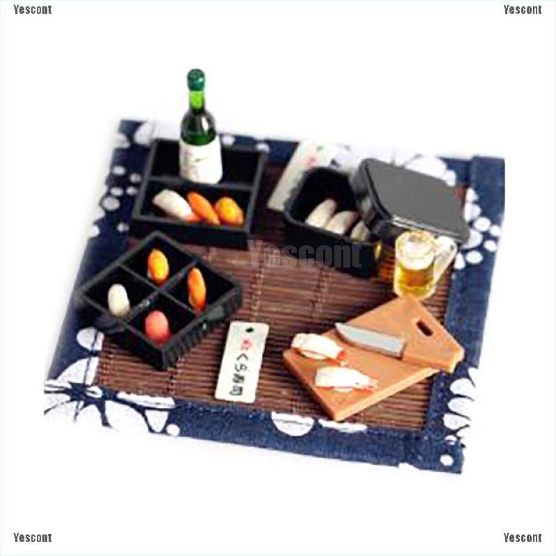 {Yescont}Dollhouse Miniature Food Set Sushi Miniature Figurines Japanese Food Sushi