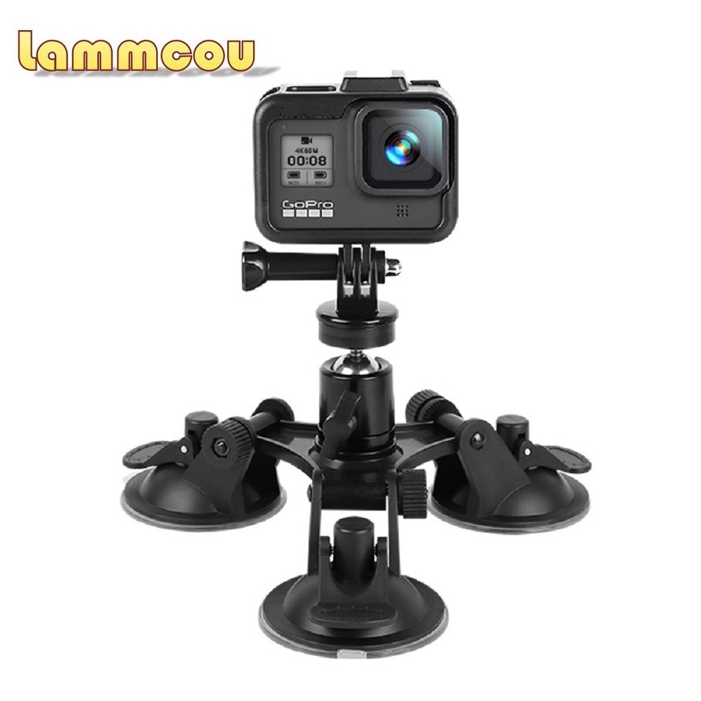 Giá đỡ camera hành động LAMMCOU ba cốc hút gắn kính cửa sổ thích hợp cho GoPro Hero 9 8 7 5 Black SJ7 Yi 4K H9