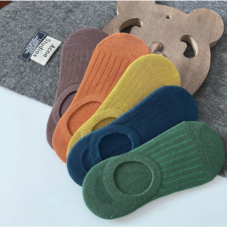 Combo 5 Đôi Tất Vớ Hài Gân Trơn Nhiều Màu Thời Trang Cho Nữ - Dumi Shop