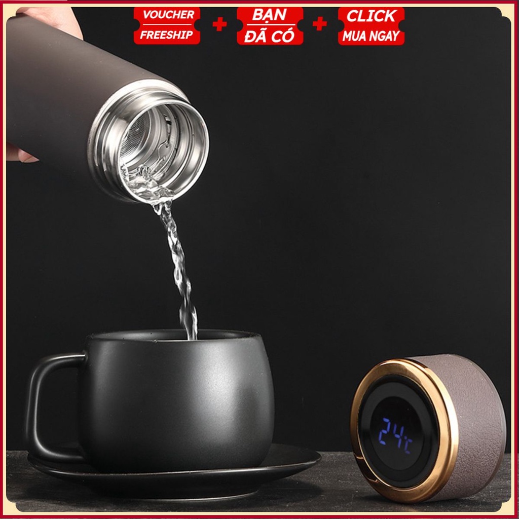 Bình Đựng Nước Inox 304 Giữ Nhiệt 500ml Cao Cấp G7 Đo Nhiệt Độ