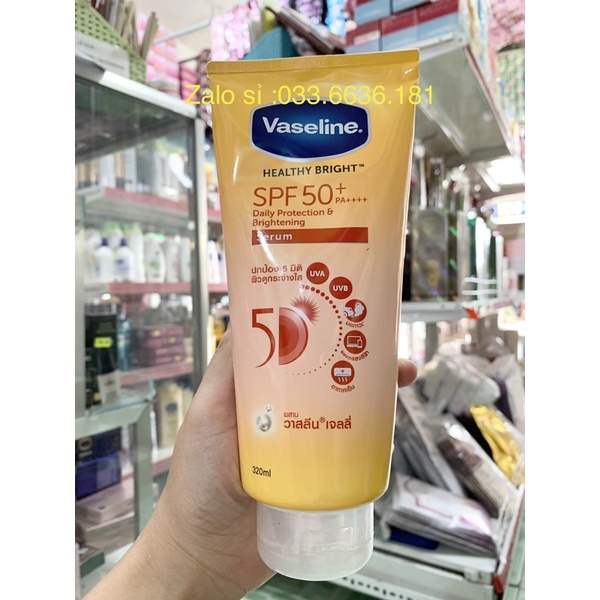 dưỡng thể vaseline trắng da 50x Thái Lan chai 300ml (mẫu mới)