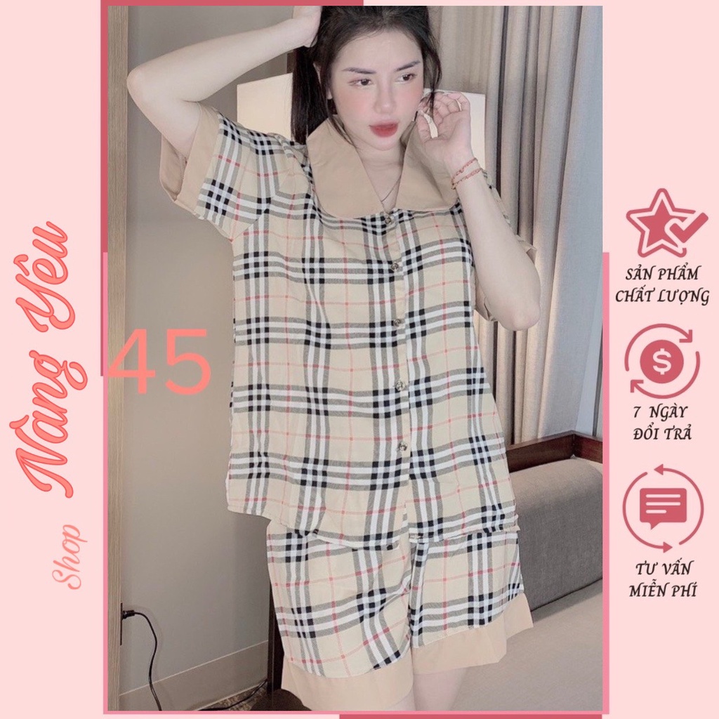 Bộ pyjama nữ cộc tay cổ sen, Quần áo nữ mặc ở nhà cao cấp - Shop Nàng Yêu