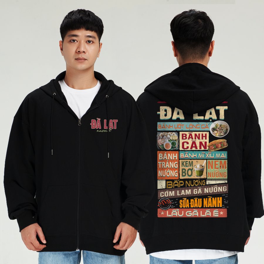 Áo khoác hoodie khóa kéo zip Đà Lạt Tỉnh Cao Nguyên Đông Nam Bộ dalat Kon Tum Gia Lai Đắc Lắc Đắc Nông fact UNDER MVR