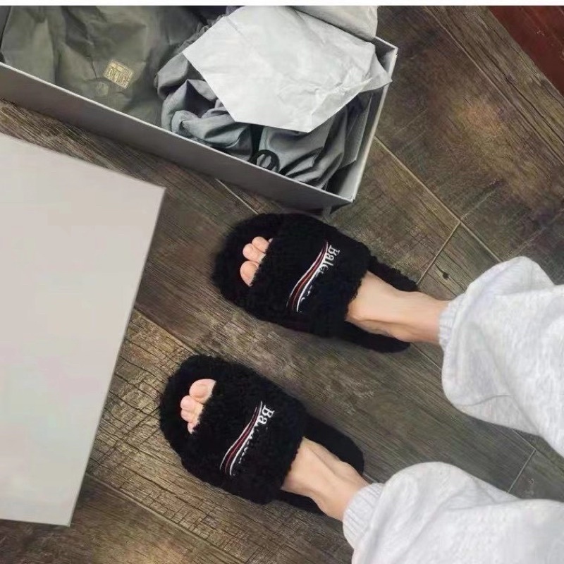 Dép balen lông cừu quai ngang fullbox