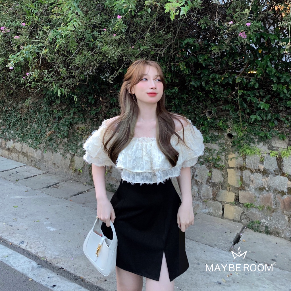 Váy suông xoè xẻ trễ vai Angela Mayberoom