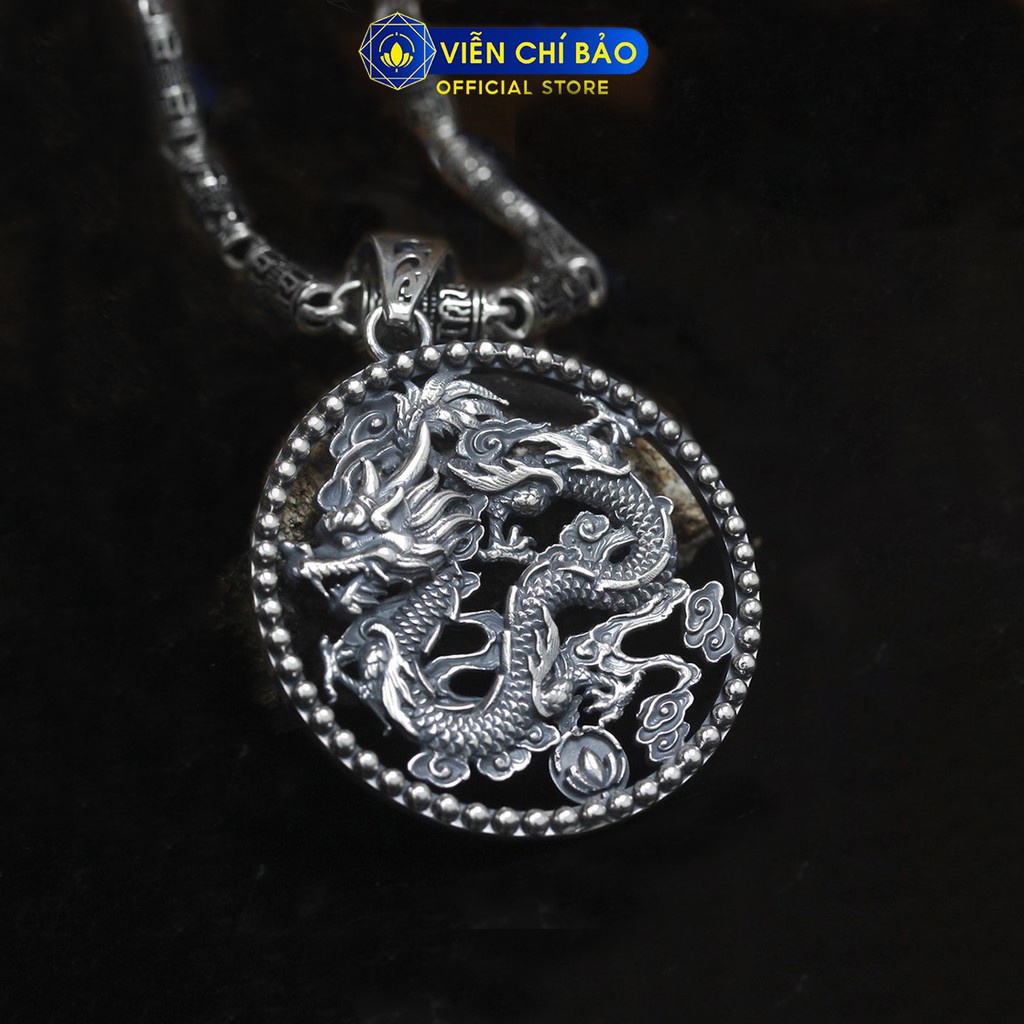 Mặt dây chuyền bạc nam Mãnh Long Quá Hải chất liệu bạc Thái 925 thời trang phụ kiện trang sức Viễn Chí Bảo M100543