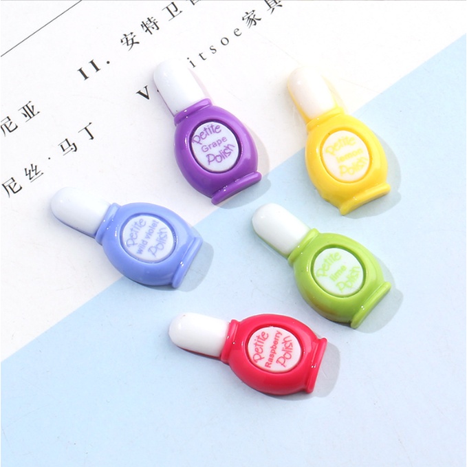 Charm lọ sơn móng tay cho các bạn trang trí bình nước, dán Jibbitz, kẹp tóc, vỏ ốp điện thoại, DIY
