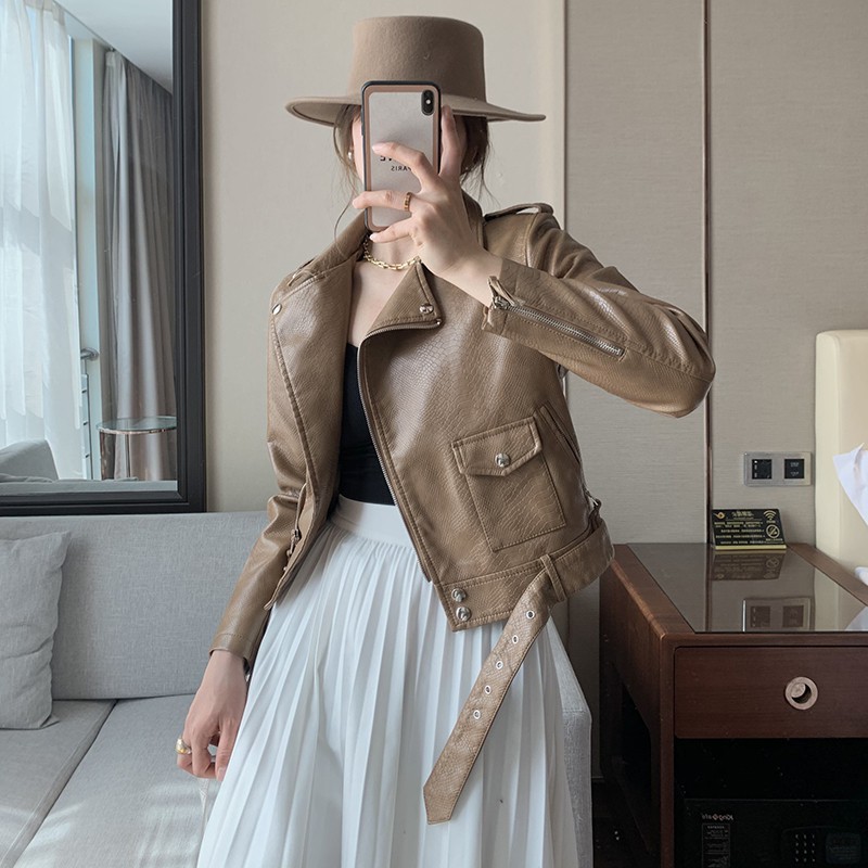 Áo da vân rắn hàng qccc phong cách trẻ trung GNCM