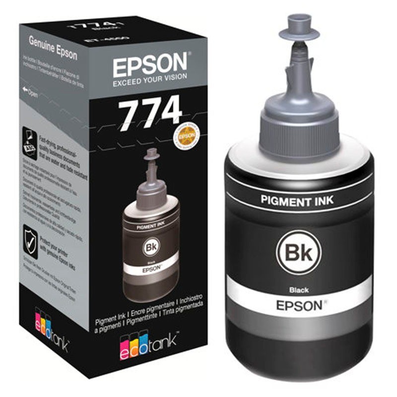 Mực in Epson T774 CHÍNH HÃNG Black Ink Bottle (C13T774100) L1455 ,L655,  L605,M200 ,M100