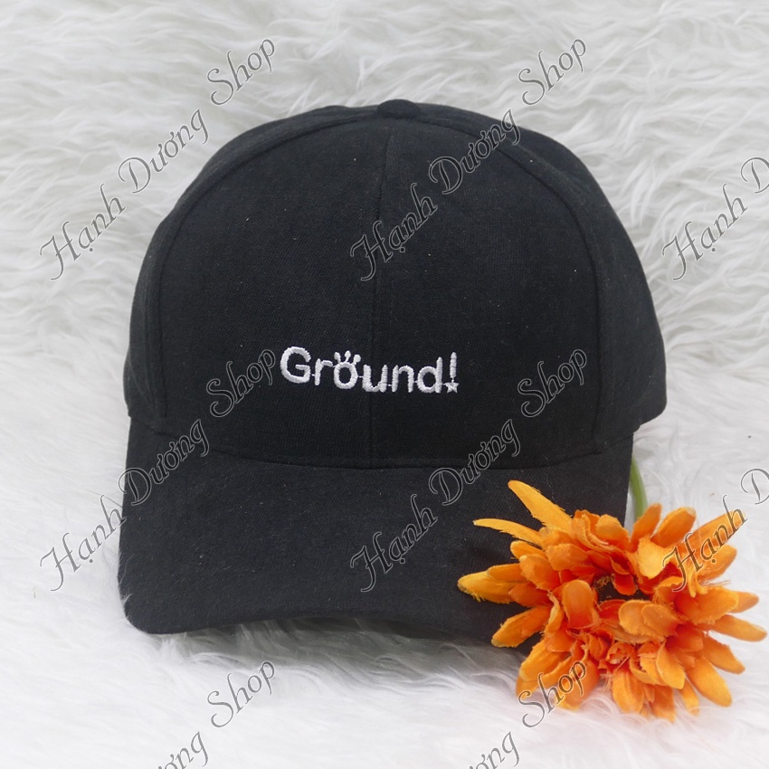 Mũ kết vải nhung thêu chữ Ground đẹp phong cách thời trang phù hợp cả nam lẫn nữ