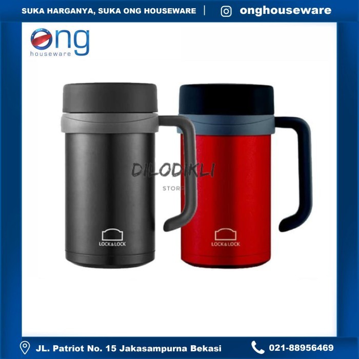 LOCK & LOCK Cốc Tumbler 550ml có khóa và tay cầm màu đen LHC4026B